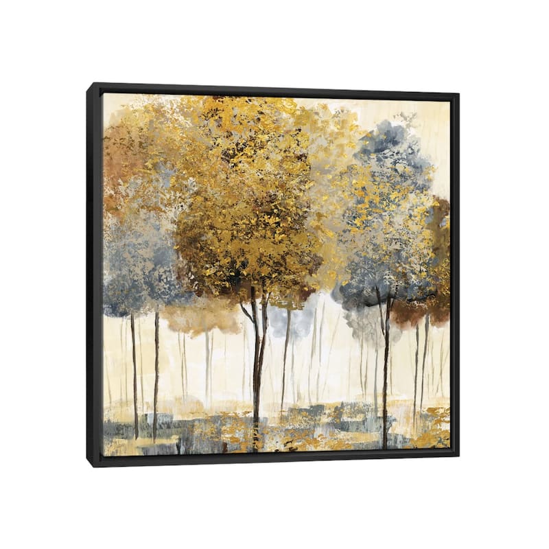iCanvas "Metallic Forest I" by Nan Framed Canvas Print - Black - 26x26