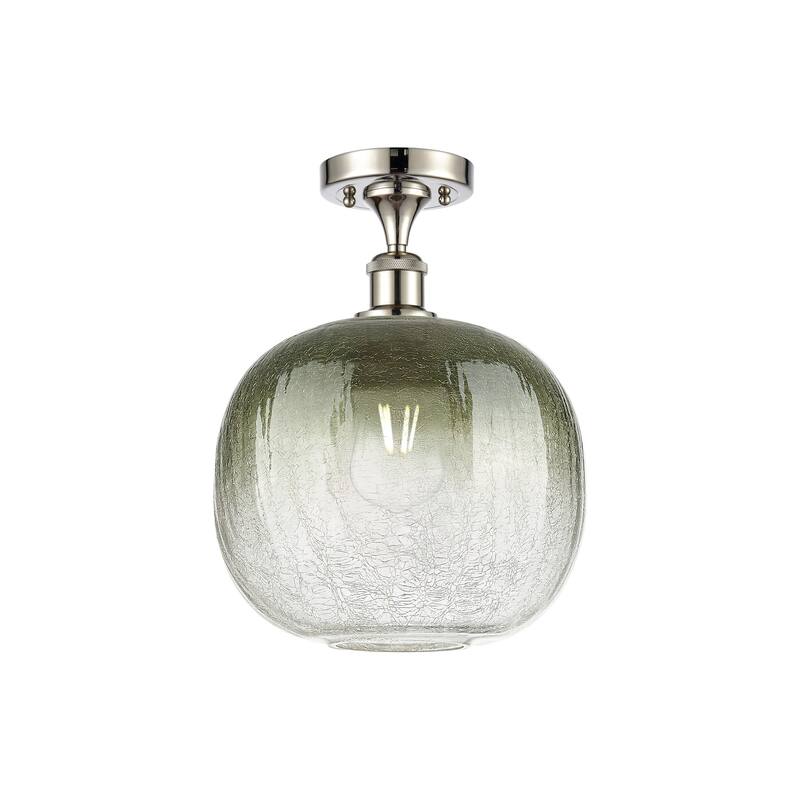 Innovations Lighting 516-1C-13-11 Brookhaven Sphere Semi-Flush - Polished Nickel / Slate