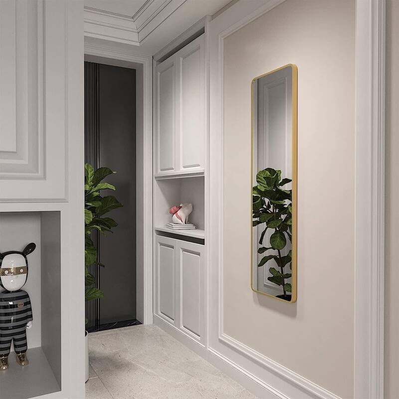 GDFStudio - Rivello Luxury Modern Full Length Door Decorative Mirror with Reinforced Hanging System & Metal Frame