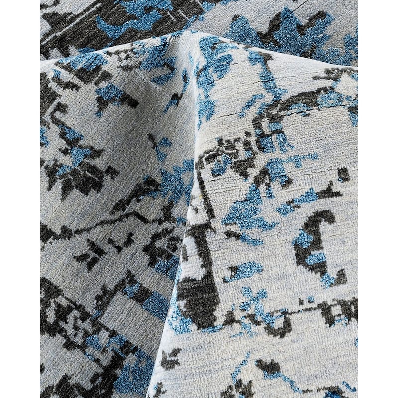 Ikat One-of-a-Kind Hand-Knotted Area Rug, Gray - 8' 2" x 10' 6"