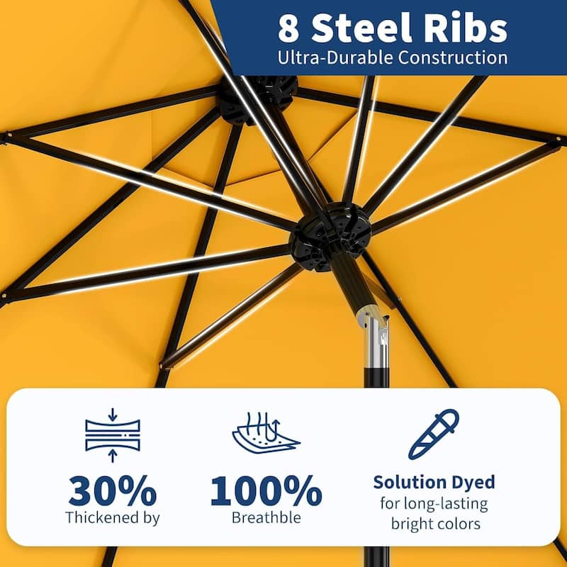 9 FT Outdoor Table Patio Umbrella, Waterproof UV Protection for Garden, Backyard, Poolside