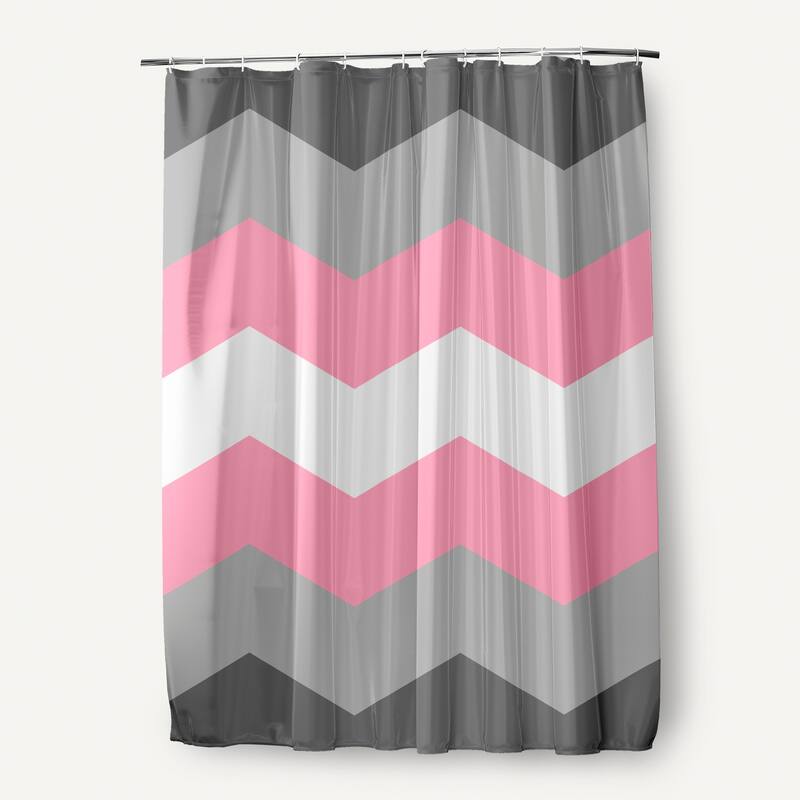 Inclusive Pride Flag Durable Poly Shower Curtain - Demi Girl Chevron