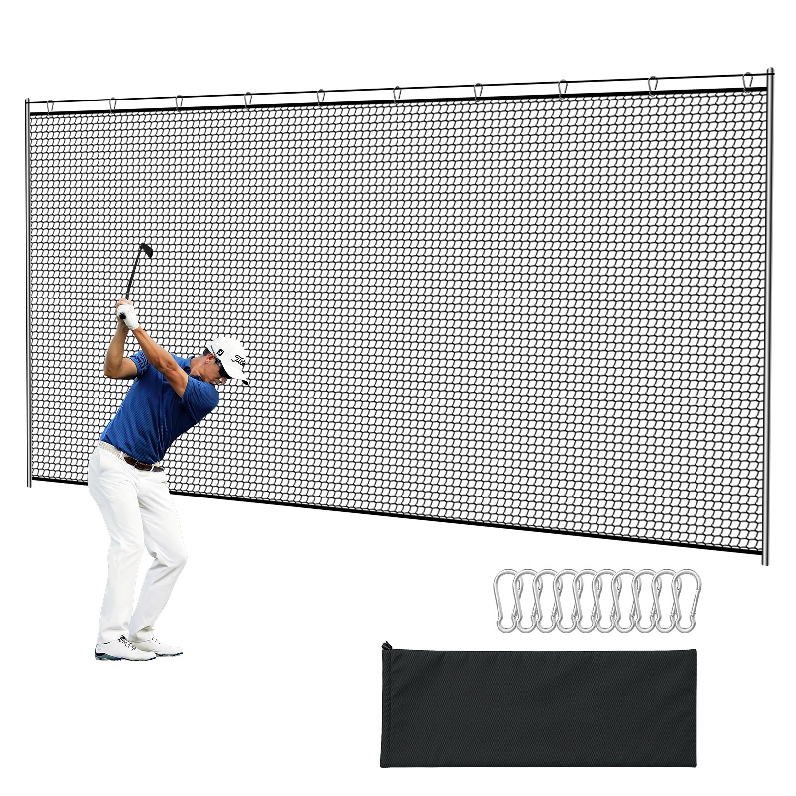 Zealfeel 10 x 20 ft Golf Practice Net: Durable Double-Seam Barrier