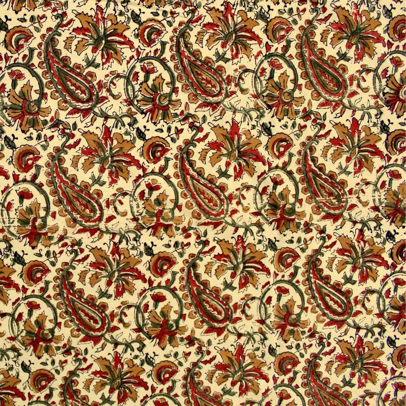 Cotton Hand Block Print Affluent Paisley Floral Tablecloth Collection