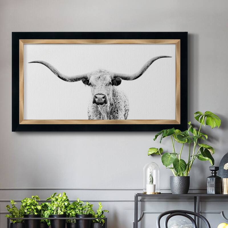 Longhorn Gaze Premium Framed Canvas- Ready to Hang