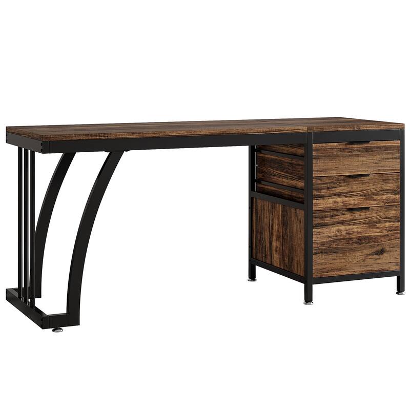 59" Large Vanity Desk with 3 Reversible Drawers, Chic Makeup Dressing Table Vanity Station for Women Girls Bedroom