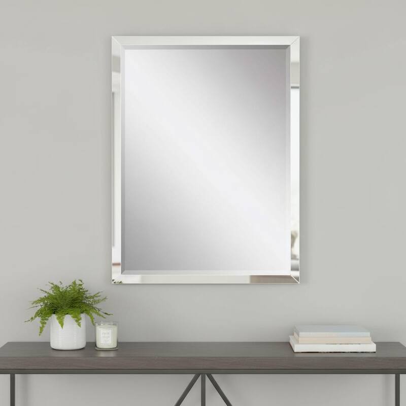 HomeRoots 50" White Solid Wood Framed Accent Mirror - 38.00 in. x 50.00 in. x 3.00 in. - 38.00 in. x 50.00 in.  x 3.00 in.