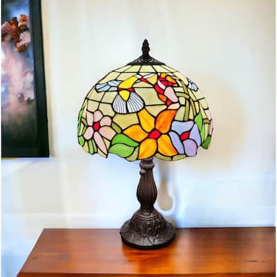 HomeRoots 18" Tiffany Style Floral Table Lamp - 15