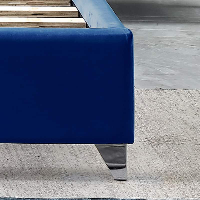 King Velvet Upholstered Bed with Deep Button Tufting