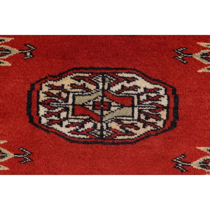 Rustic Bokhara Buchanan Rust/Beige Hand Knotted Wool Rug - 3'11'' x 5'9''