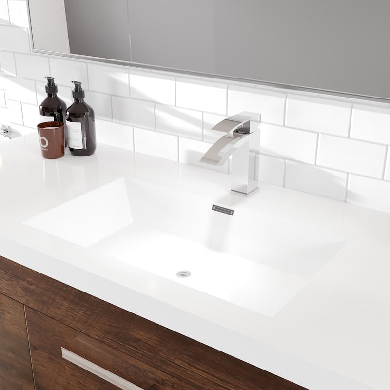 Eviva Lugano 60"W x 20"D Bathroom Vanity with White Acrylic Countertop and Integrated Sink