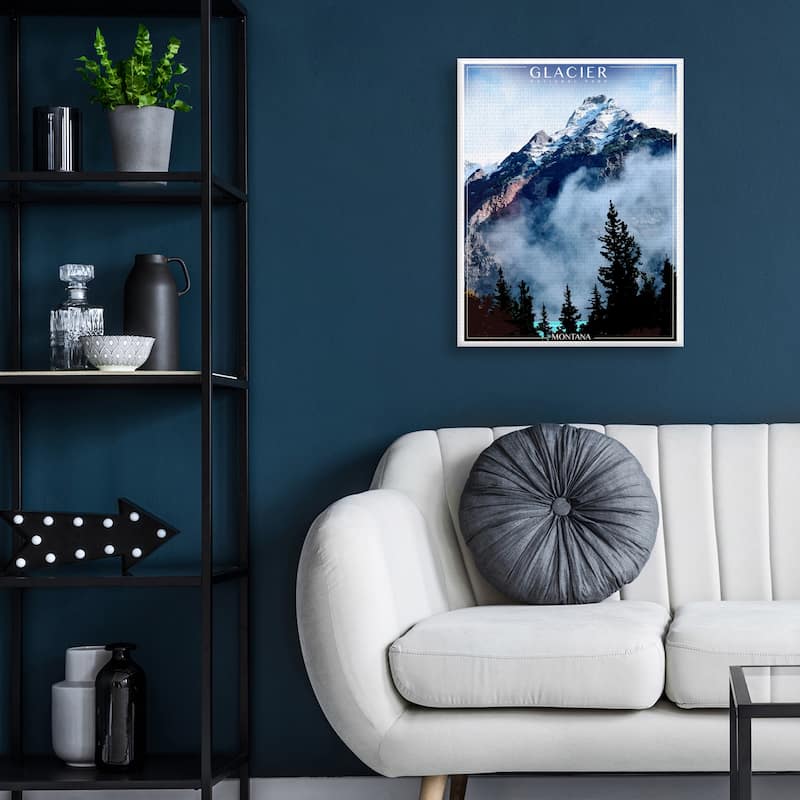 Glacier National Park by Old Red Truck Canvas Art Print