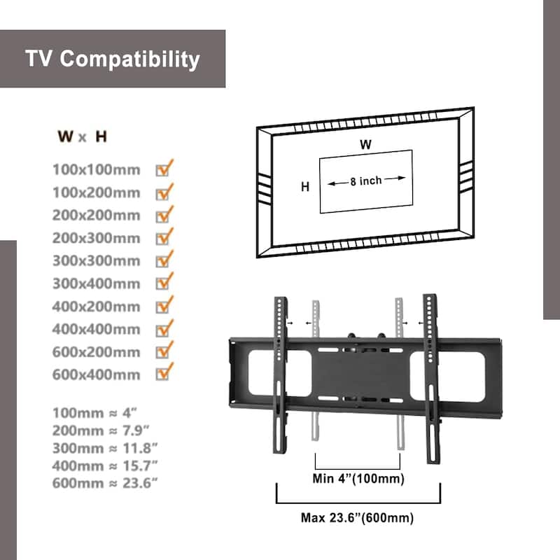 Black 41.3" Height Adjustable TV Stand with 3-Tier Shelves for 32-65 Inch TVs