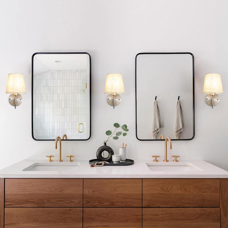 2-Light Modern Wall Sconce Bathroom Vanity Light with Glass Shade