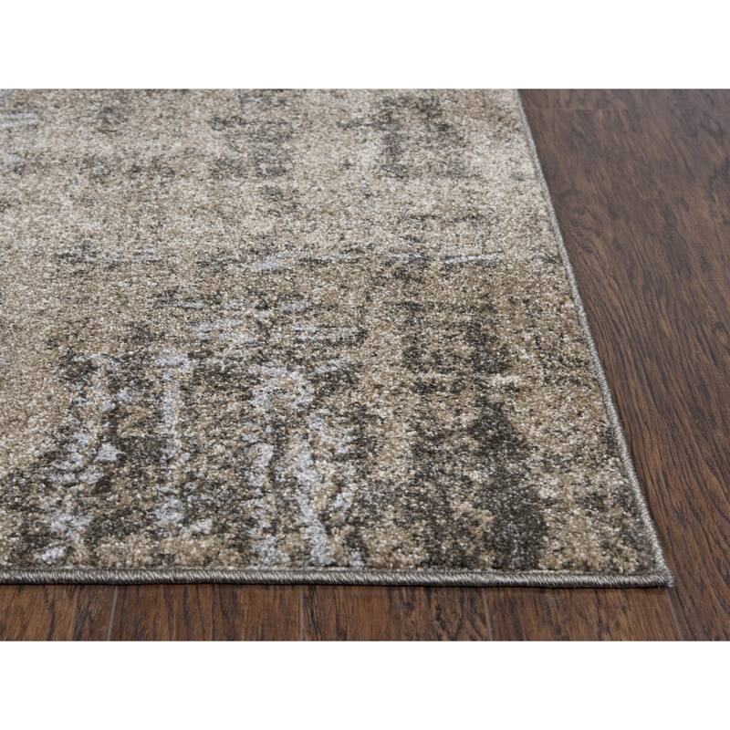 Alora Decor Venice Beige, Brown, and Silver Abstract Rug