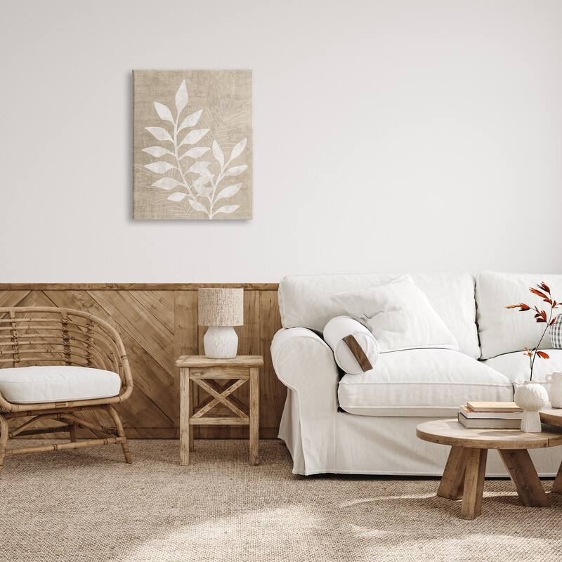 Stupell Natural Neutral Botanical Leaves Stretched Canvas Wall Art, Design by Natalie Carpentieri