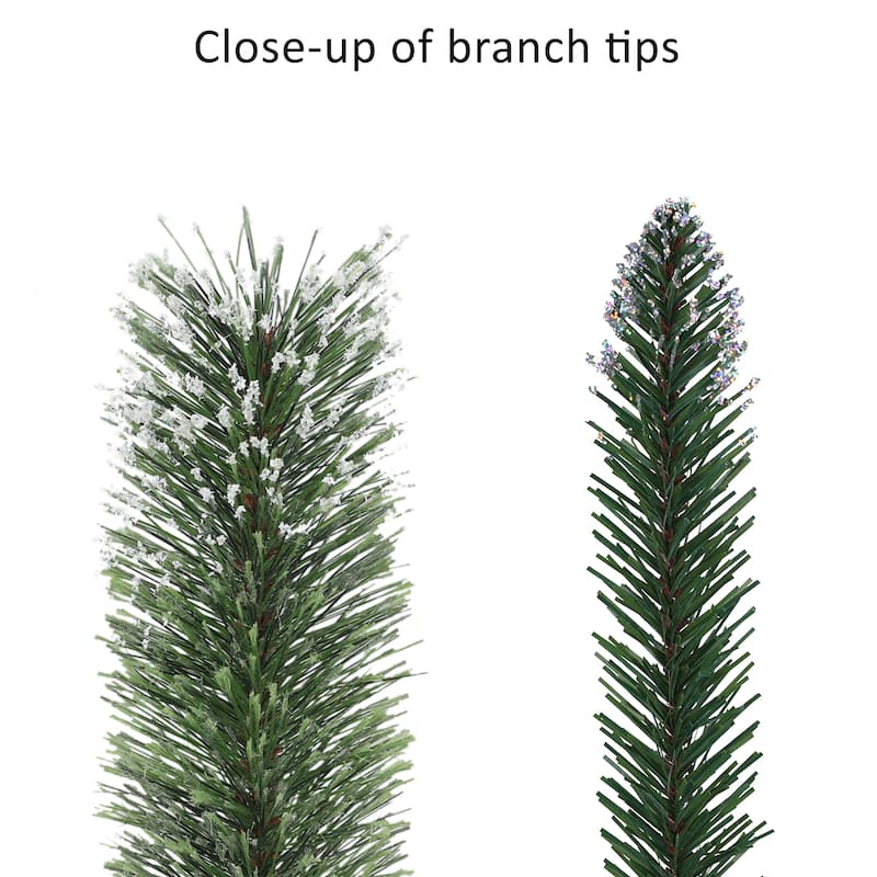 Puleo International 24" Pre-Lit Snowy Silverton Pine Wreath - Green