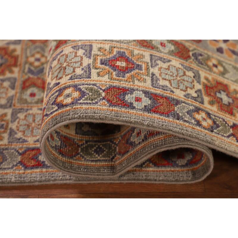 Traditional Kazak Oriental Accent Rug Hand-Knotted Wool Carpet - 3'4"x 4'9"