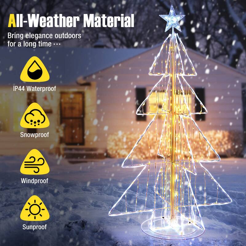 Costway 5 FT Animated Christmas Tree with 252 Warm 202 Cold LED Lights - See Details