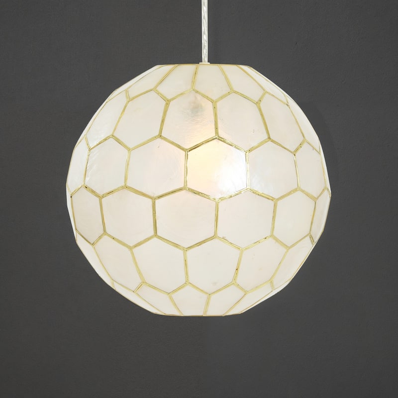 Capiz Honeycomb Globe Pendant Light
