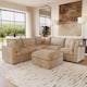 Option V Shaped Khaki+ Ottoman