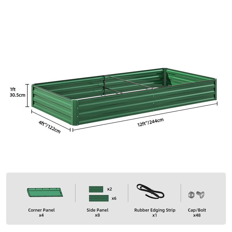Moasis Outdoor Metal Raised Garden Bed with Gloves