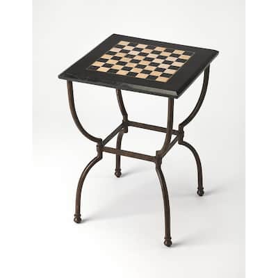 Fossil Stone Game Table - 25.75" x 18" x 18"