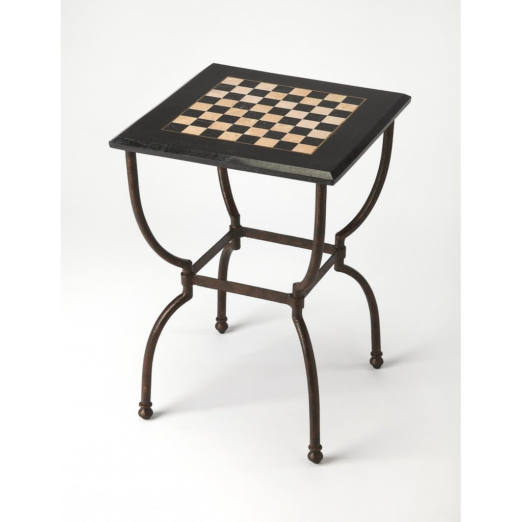 Fossil Stone Game Table - 25.75" x 18" x 18"