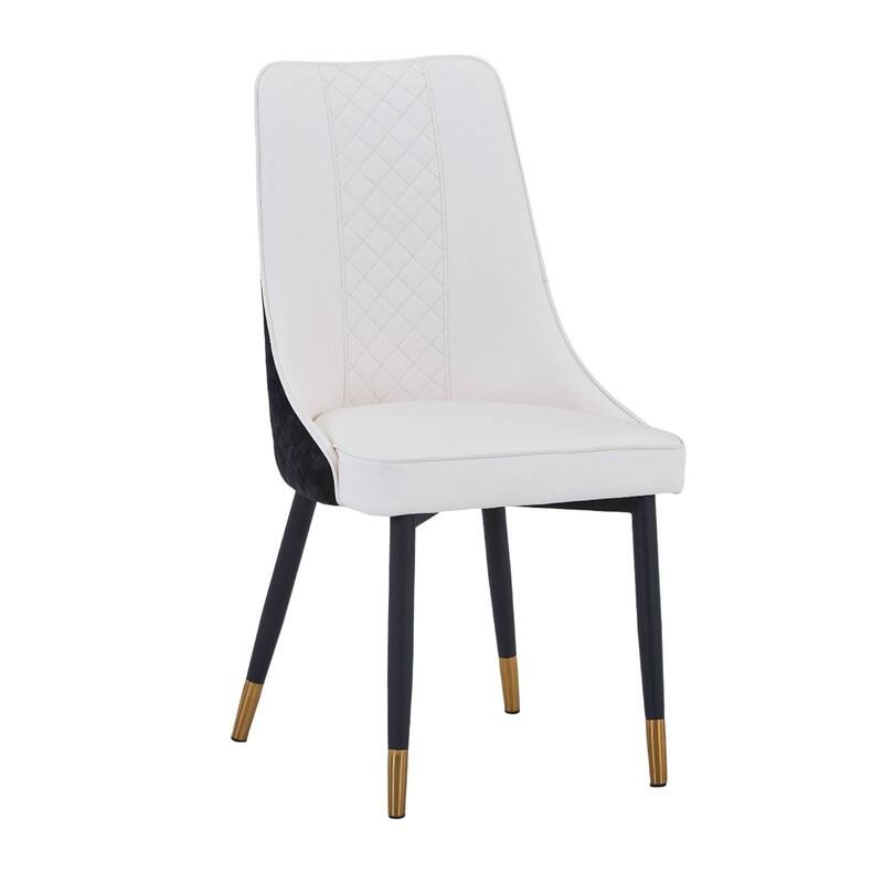Allure Dining Chairs with Fabric/Leather Seat and Black Oak Wood Legs - Fabric White Black