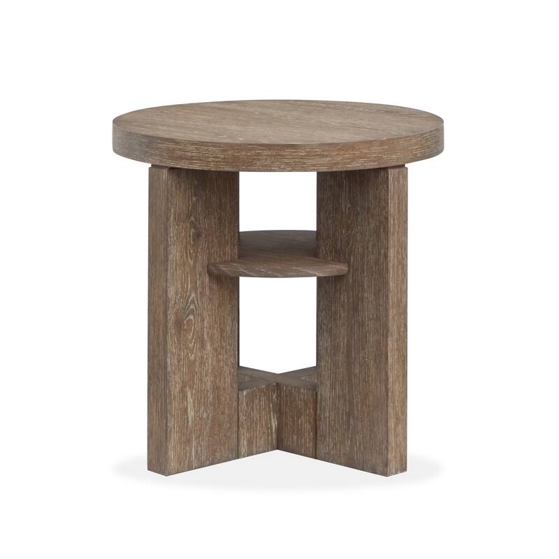 Magnussen Home Conway Spiced Brown Round End Table - 24''W x 24''D x 24''H