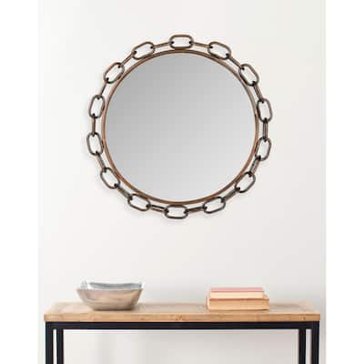 SAFAVIEH Brittaney Chain Link Antique Copper 26-inch Decorative Mirror - 26" x 2" x 26" - 26Wx2Dx26H