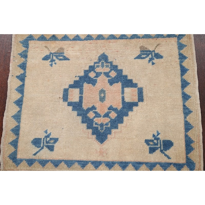 Set Of 2 Anatolian Turkish Oriental Area Rug Hand-knotted Wool Carpet - 1'9" x 2'2" Square