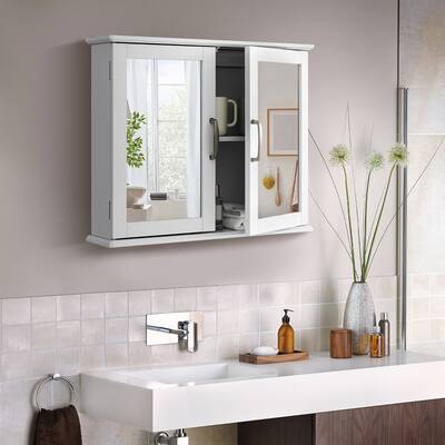 Wall Mounted Bathroom Mirror Cabinet Medicine Cabinet w Mirror Doors
