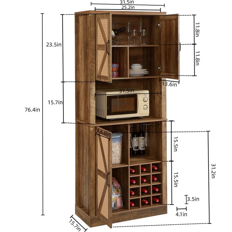 Bar Cabinet with Square Compartments and Shelves