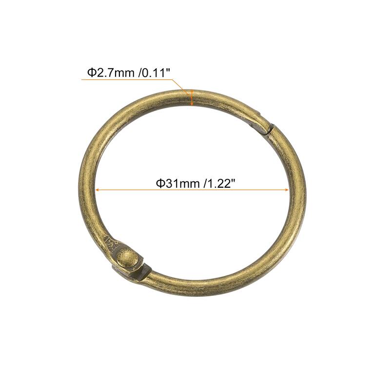 Shower Curtain Rings, 6pcs - Loose Leaf Binder Rings