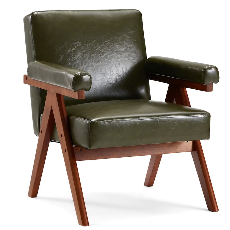 EROMMY Accent Chair, Mid Century Modern Sitting Chair with Solid Wood Frame, Armchair for Living Room Lounge Balcony