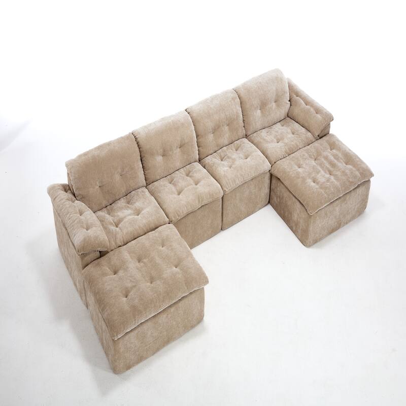 Modular Convertible Cushioned Sleeper Sofa Set