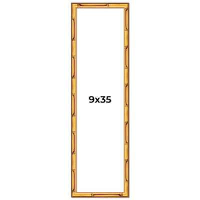 9x35 Frame Gold Bamboo Picture Frame Modern Photo Frame Includes UV Acrylic Shatter Guard Front Acid Free Foam Backing Board