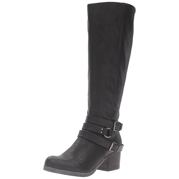 carlos santana black knee high boots
