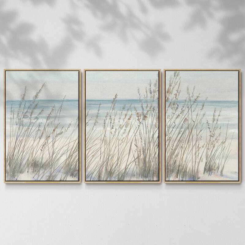 Beach Grass II - Multi Piece Framed Canvas - 24 x 36 - Natural