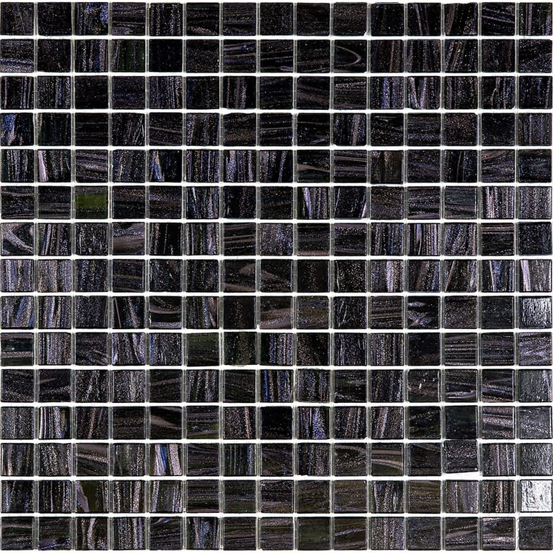 Apollo tile 12" x 12" Celestial Glossy Oil Black Glass Tile (20 sq ft/case) - 20 Pack