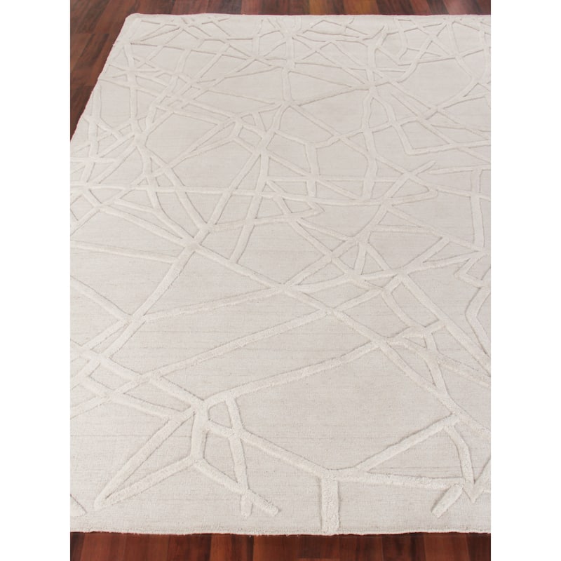 EXQUISITE RUGS Windsor Hand-loomed Wool/Bamboo Silk Linen/Beige Area Rug.