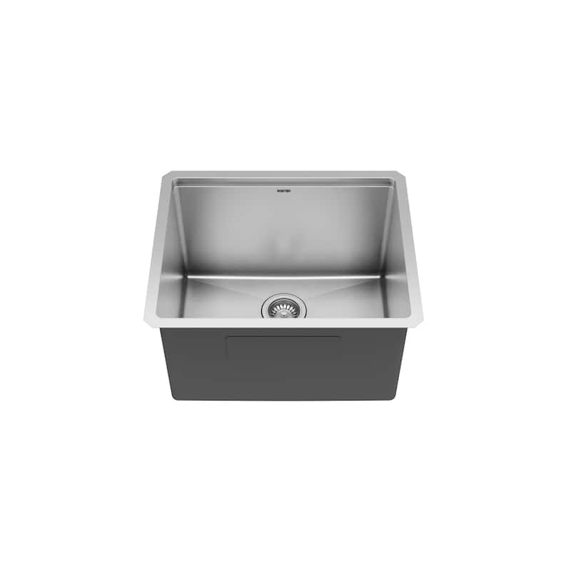 Karran Elite WS-33-PK1 Undermount 23" Single Bowl Stainless Steel Workstation Kitchen Sink with Deeper Bowl
