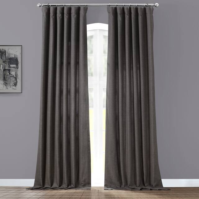 Exclusive Fabrics Italian Faux Linen Curtain (1 Panel)
