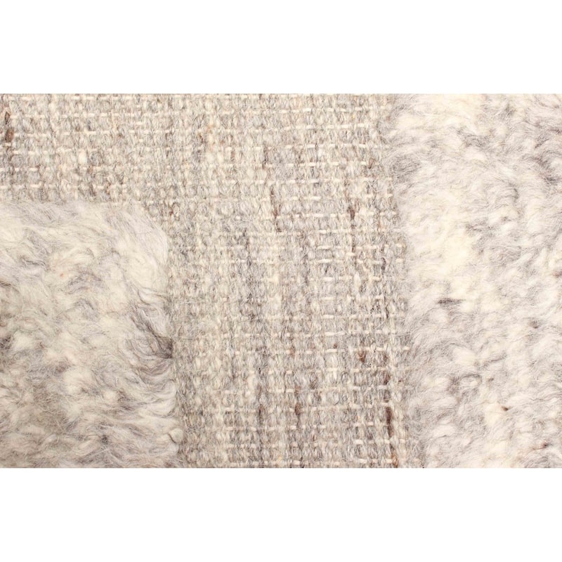 ECARPETGALLERY Hand-knotted Tangier Light Grey Wool Rug - 5'1 x 8'0