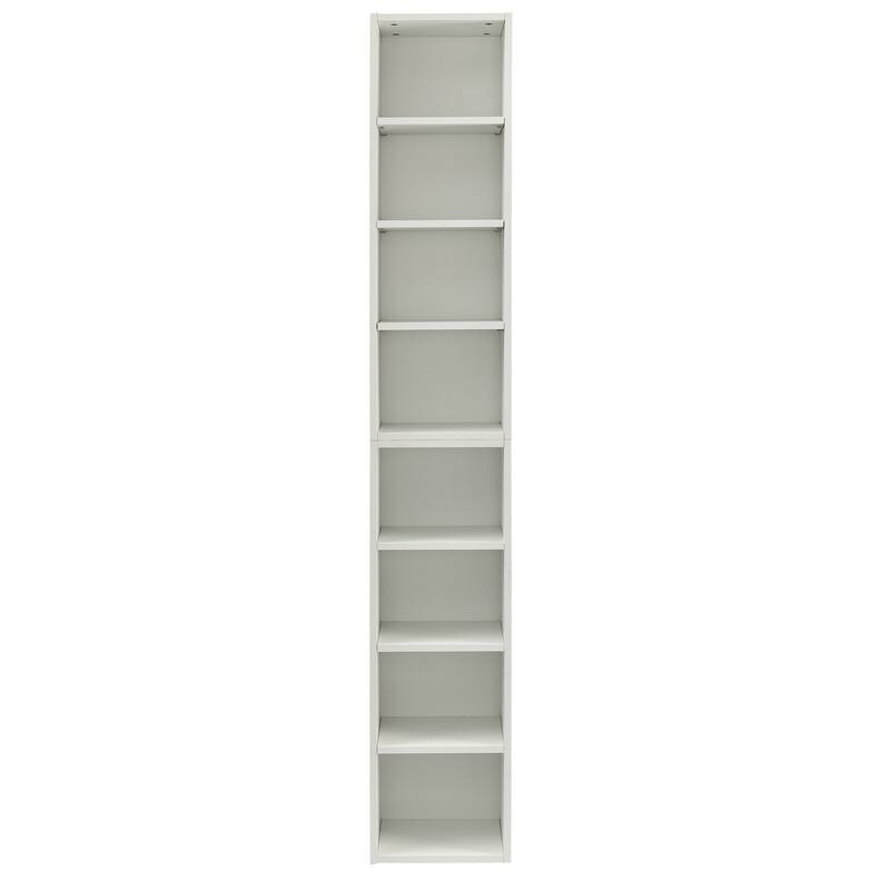 Anmytek 8 Tier Slim Media Tower Rack Adjustable Shelves CD DVD Storage Multi Functional Bookcase