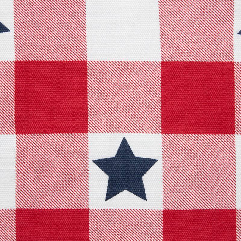 MARTHA STEWART Americana Star Gingham Plaid Indoor Tablecloth, Patriotic USA America Decor