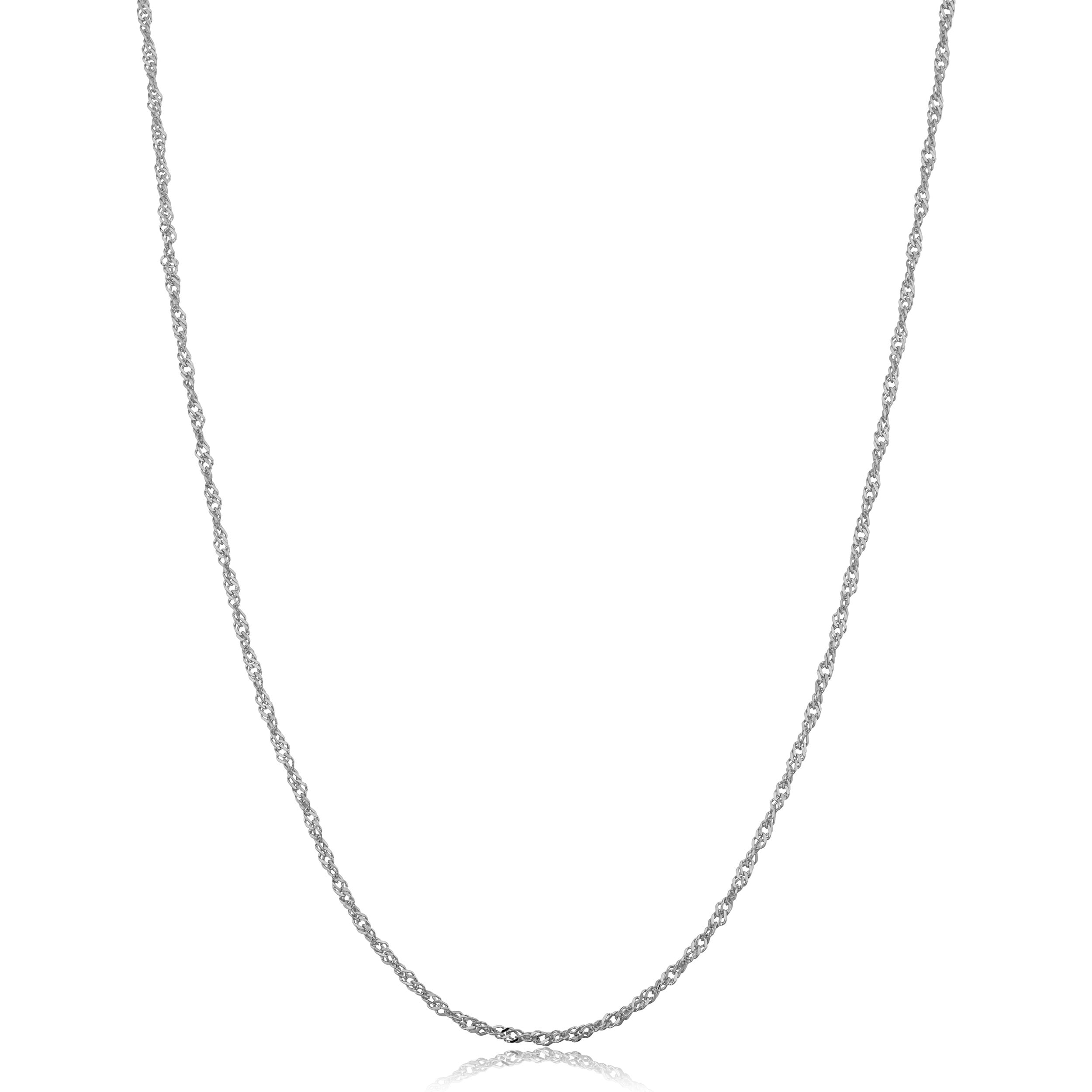 Au Naturale 14k White Gold Filled 1.4 mm Singapore Chain Necklace for Women