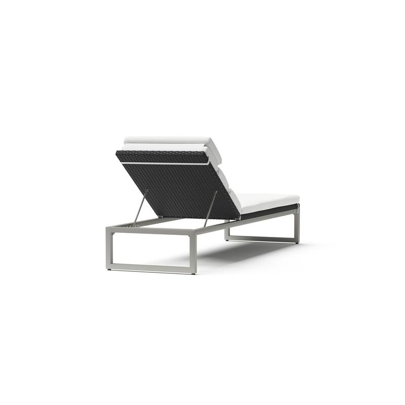 Milo 2 Piece Sunbrella Outdoor Patio Espresso Chaise Lounges