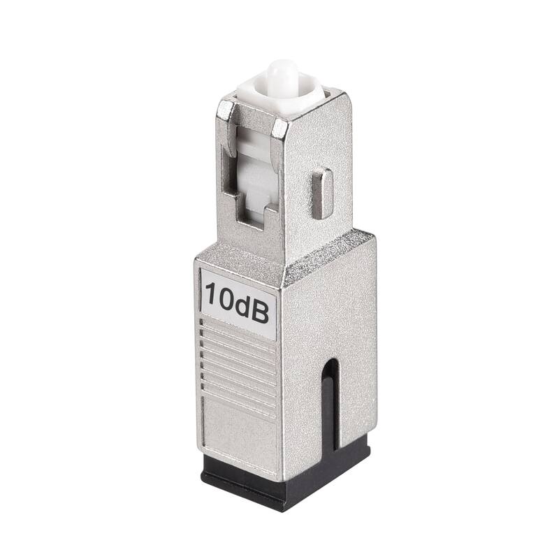 10dB SC Fiber Optic Attenuator,SC/UPC to SC/UPC Single Mode 9/125 Adapter - Black,Silver